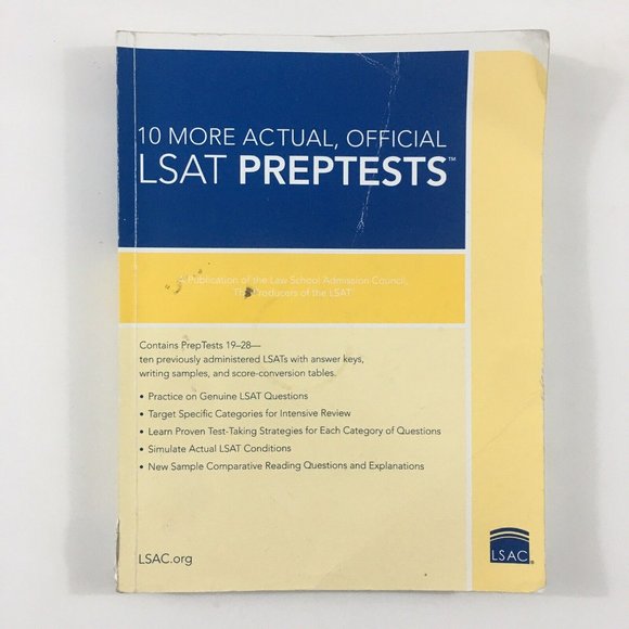 10 More, Actual Official LSAT PrepTests: (PrepTests 19–28) (Lsat Series) Reissue - Picture 1 of 4